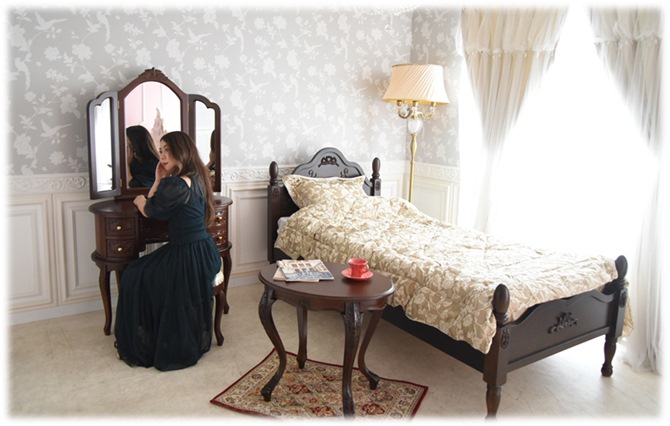 △予約△ドレッサー ブラウン 茶 三面鏡 可愛い ドレッサー&スツール