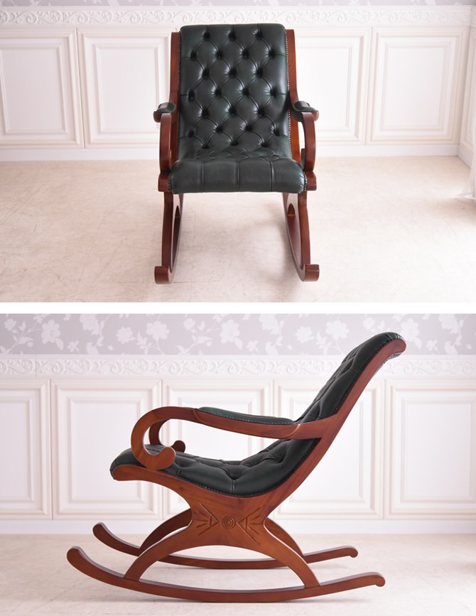 ロッキングチェア 木製 おしゃれ アンティーク調 完成品 茶 ヨーロピアン 輸入家具 パーソナルチェア ロッキングチェアー 一人掛け 肘付き チェア  椅子