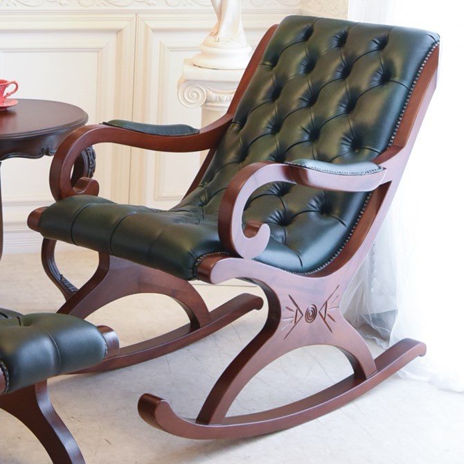 ロッキングチェア 木製 おしゃれ アンティーク調 完成品 茶 ヨーロピアン 輸入家具 パーソナルチェア ロッキングチェアー 一人掛け 肘付き チェア  椅子