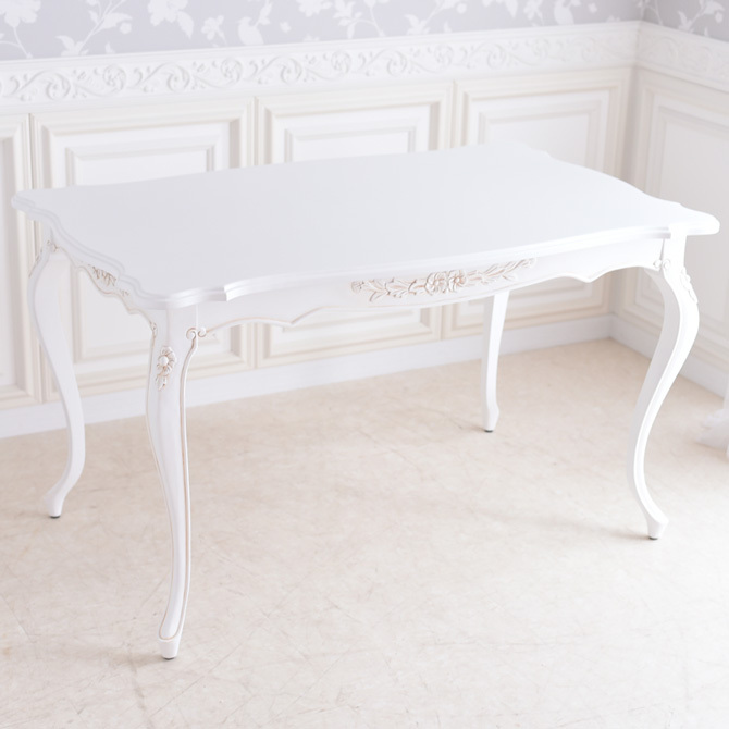 テーブル ホワイト 白 4人掛け 長方形 ダイニングテーブル