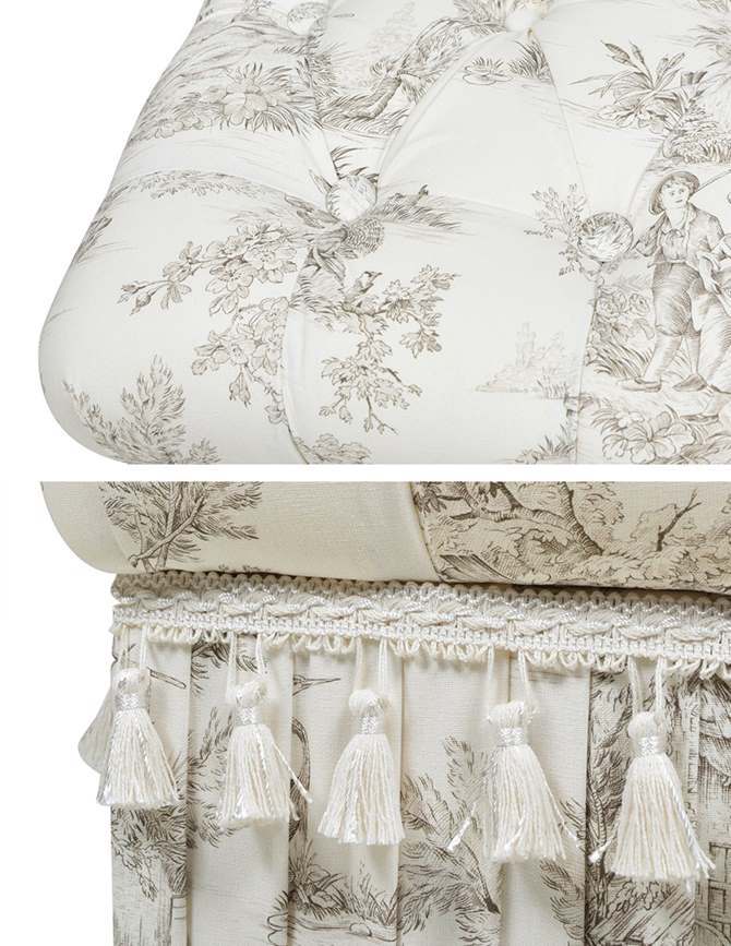 Jennifer Taylor ジェニファーテイラー 収納付きスツール Toile de Jouy(トワル ド ジュイ)の画像