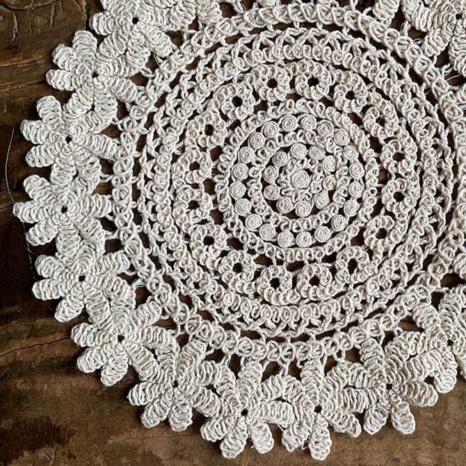ドイリー 円形 花瓶敷 ファブリック レース 機械編み インテリア雑貨 画像2