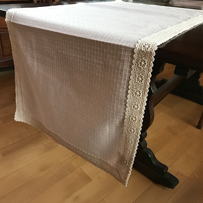 テーブルセンター 敷物 ピンク ファブリック レース 刺繍 インテリア雑貨 画像4