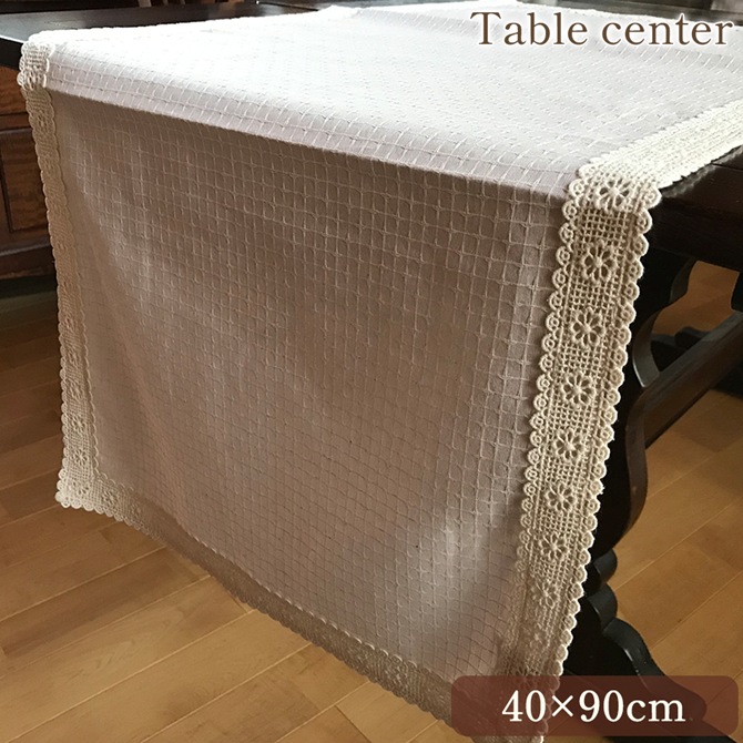 テーブルセンター 敷物 ピンク ファブリック レース 刺繍 インテリア雑貨 画像1サムネイル