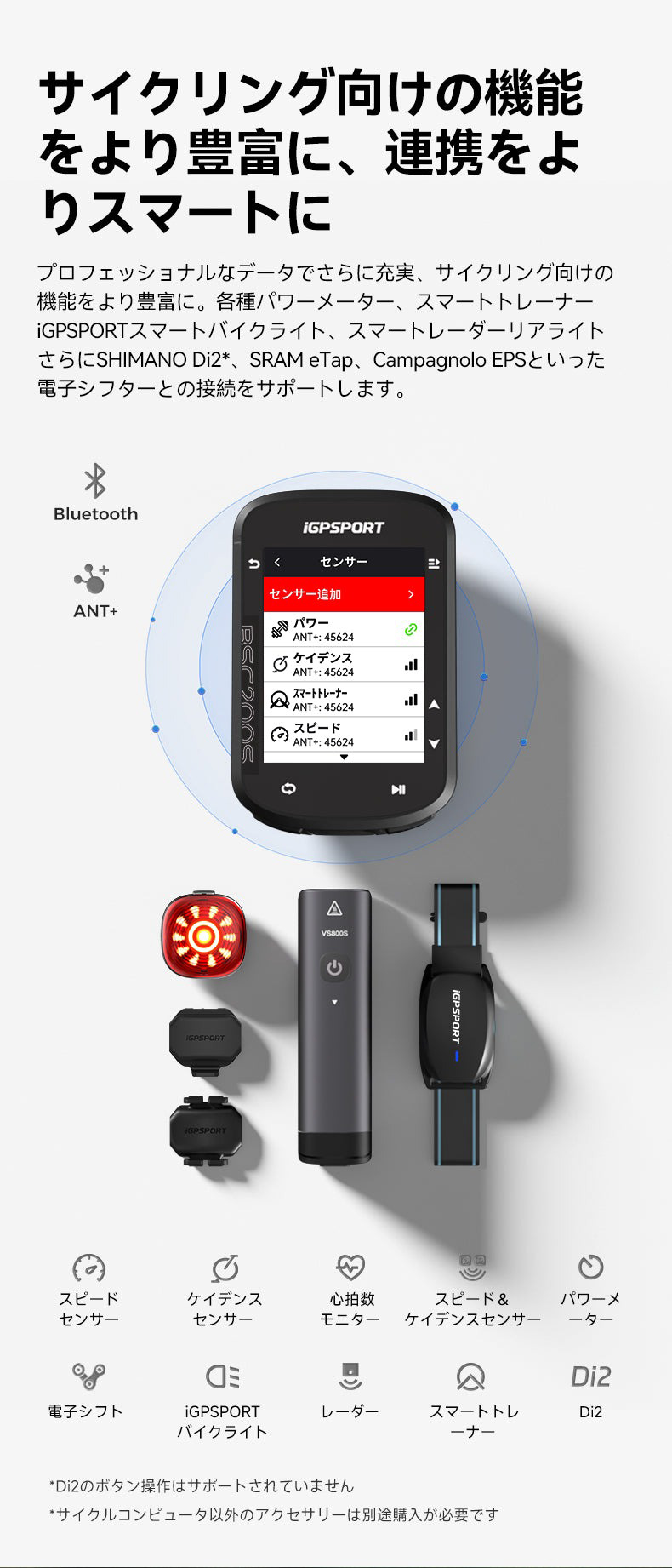 iGPSPORT サイクルコンピュータ BSC200S