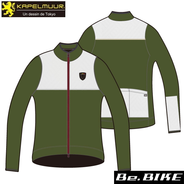 カペルミュール エシカルフリースジャケット　オリーブ×ホワイト (kpjk1017) 自転車 サイクルウエア