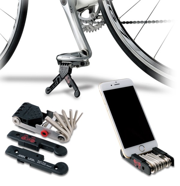ミノウラ HPS-9　Get’A ハンディーペダルスタンド＆ツール 自転車 携帯工具 ペダルスタンド スマホスタンド  