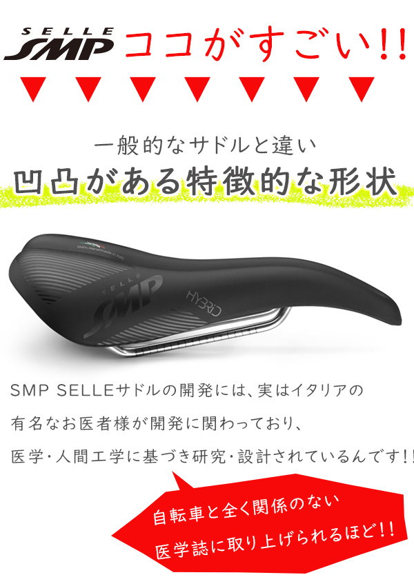 SELLE SMP HYBRID サドル 自転車　穴あきサドル　お尻痛くない　セラSMP　ハイブリッド