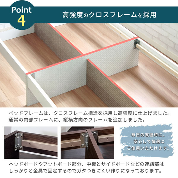裏技隠し収納付き！女性に人気のショート丈収納ベッド【Anita-ss】を通販で激安販売