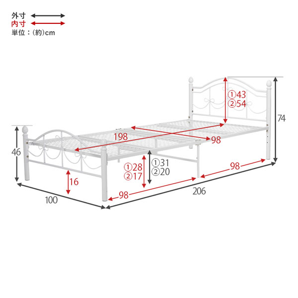 プリンセスベッド リボンデザイン 姫系 ベット かわいい 女の子 女性