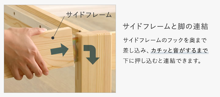 天然木パイン材仕様簡単組み立てヘッドレスベッド【Cleto】を通販で激安販売