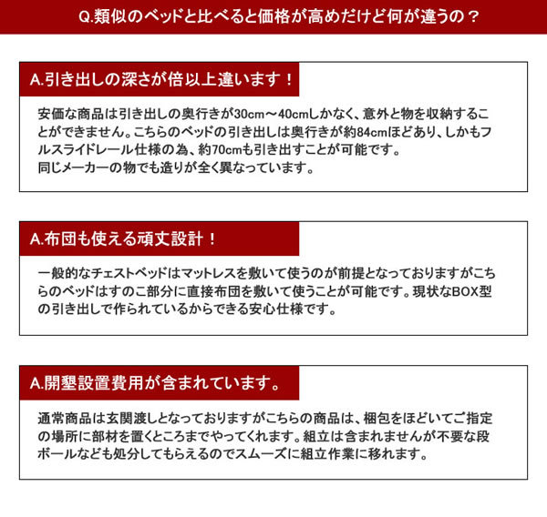 引き出しベッド ヘッドレス