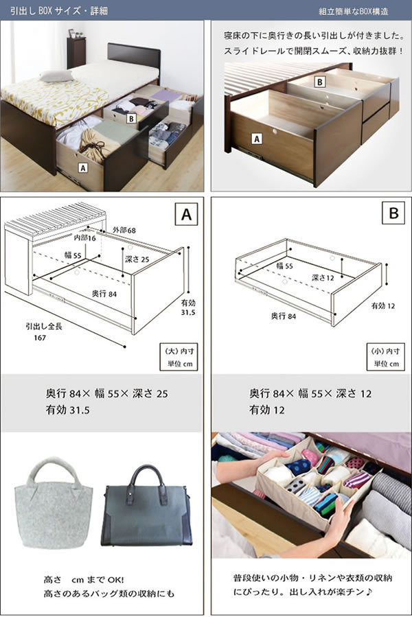 引き出しベッド フラットパネル