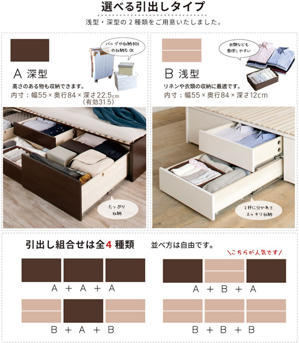 奥深引き出しベッド 角丸棚