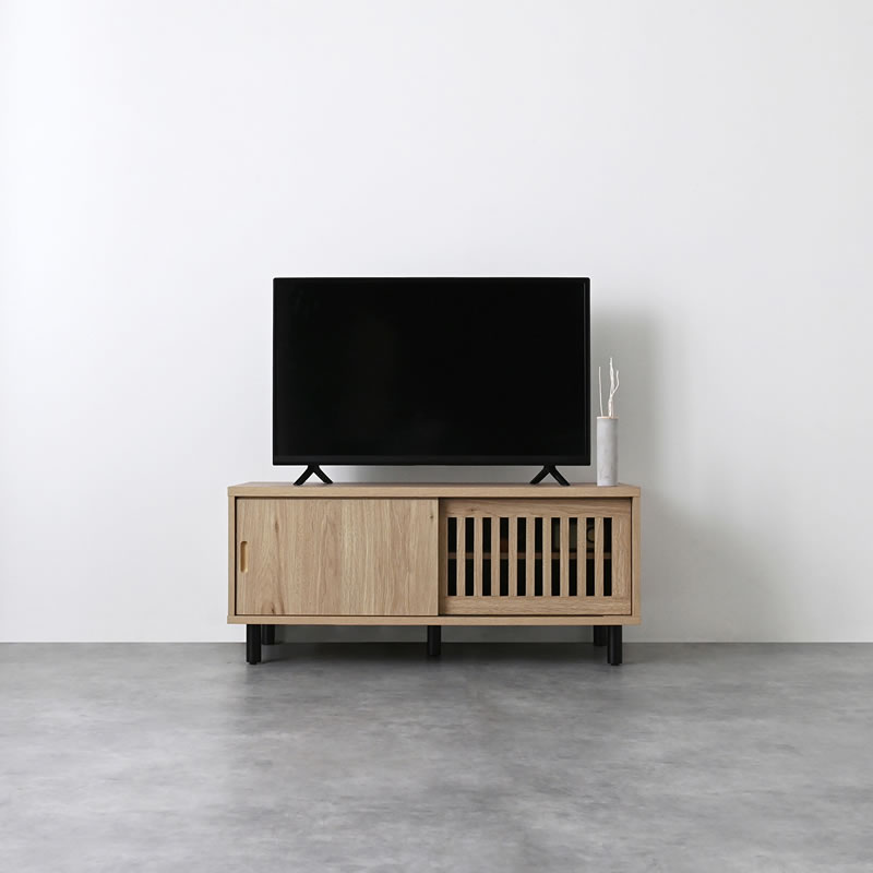 縦格子 ローボード 幅90cm テレビ台 和モダン ナチュラル TVボード