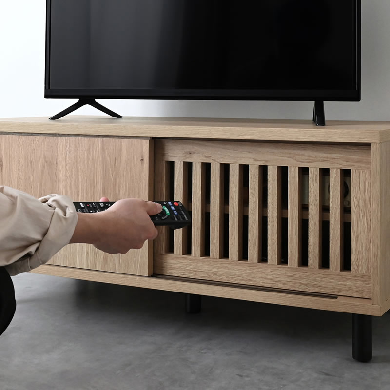 縦格子 ローボード 幅90cm テレビ台 和モダン ナチュラル TVボード