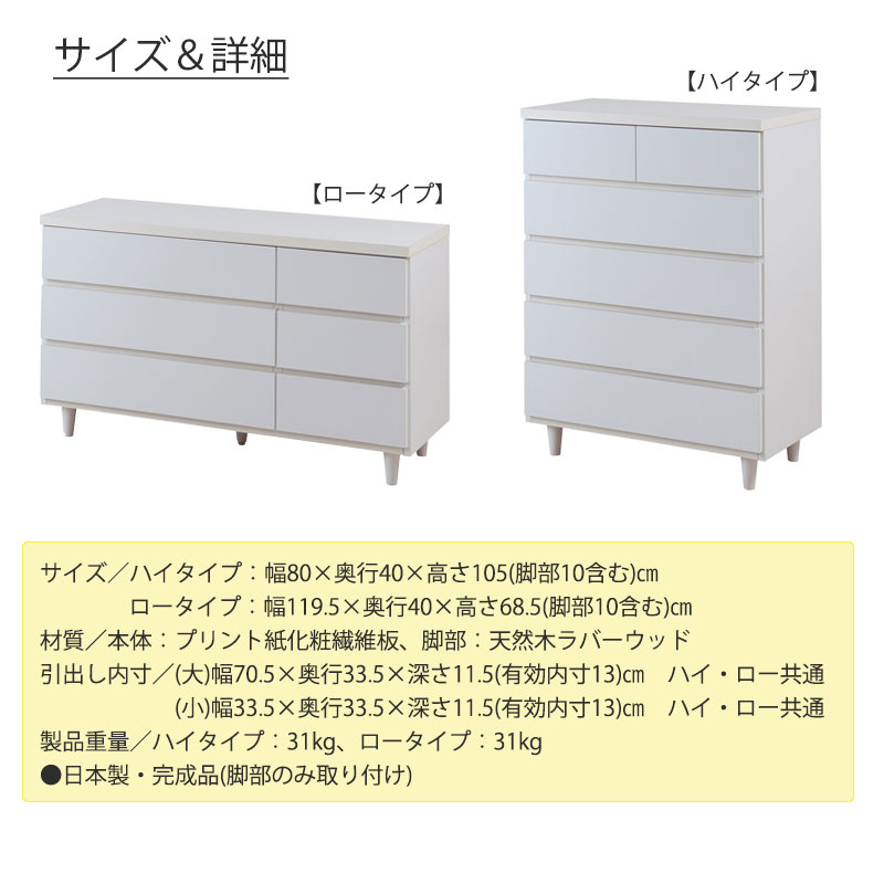 チェスト 収納 キャビネット 日本製 白 ホワイト 完成品 LEG フレンチ