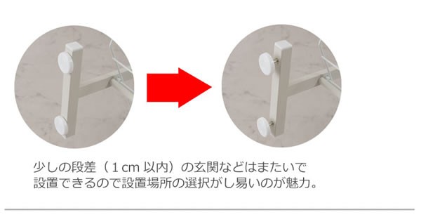 突っ張り ブーツラック 幅53cm｜日本製 ハイカット収納 薄型 スリム 8段 シューズラック 靴収納 省スペース 玄関ラックの画像