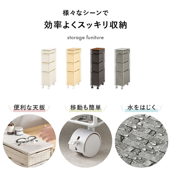 隙間収納 ランドリーチェスト 幅20cm スリム 洗面所 収納 キャスター