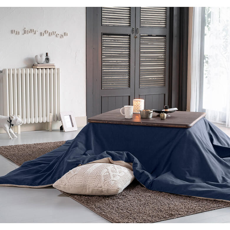 こたつ布団カバー 正方形 200×200 綿100 無地 コットンフランネル 天然