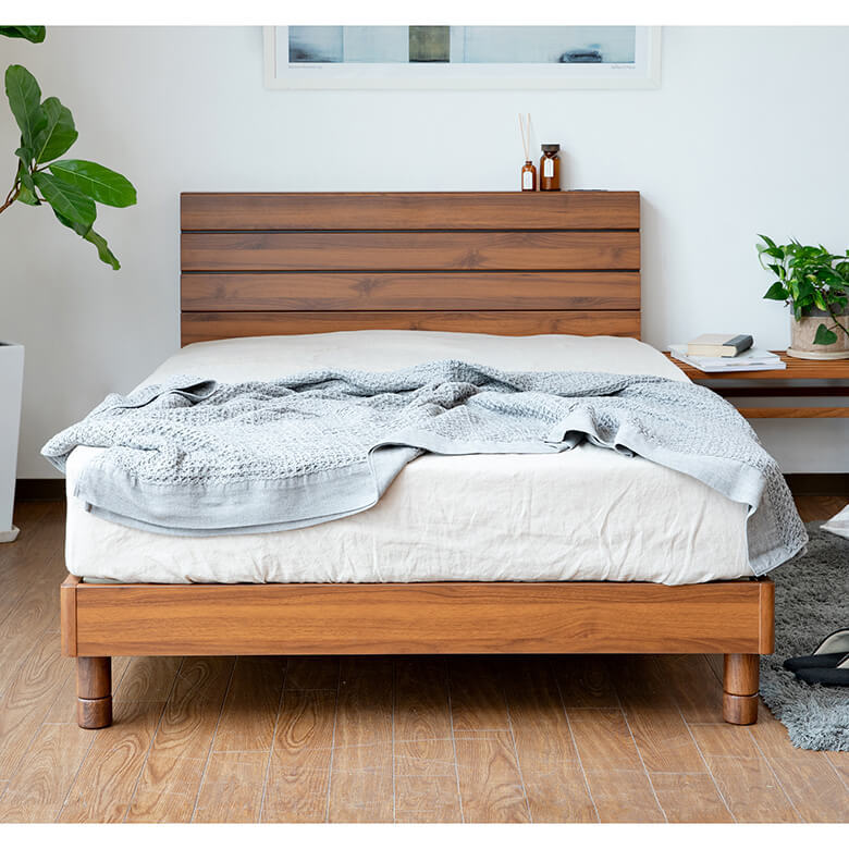 ベッド シングル 木製 組立設置無料 2口 コンセント レジー 脚 高さ 