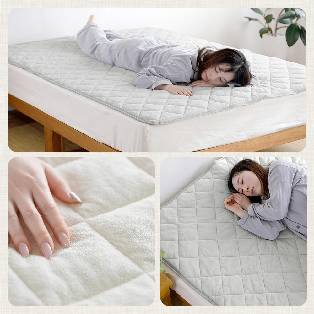 置くだけ 敷きパッド キング 綿100% 敷パッド レギュラータイプ 180×200cm ずれ防止 ズレ防止 滑り止め付き ゴムなし 抗菌 防臭 防ダニ オールシーズン | ビーナスベッド | 11