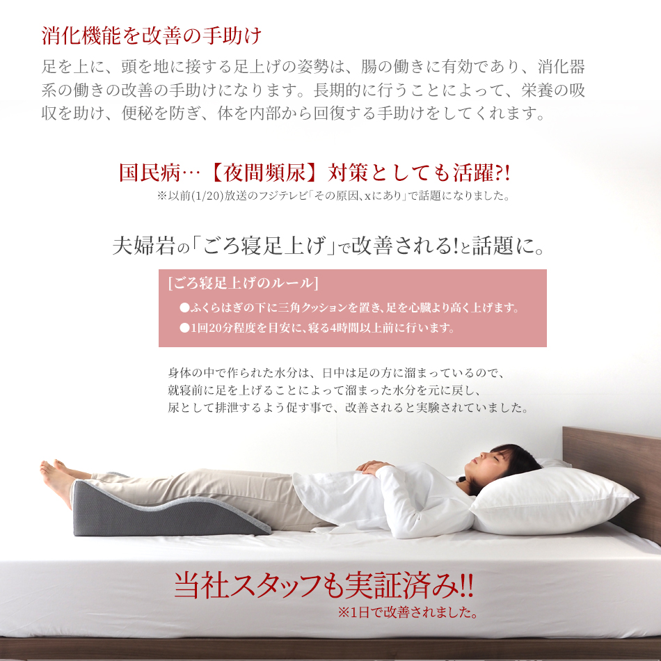 レッグクッション夫婦岩・極 ギフト プレゼント 低反発 炭入り 脚上げ 足上げ 介護 洗濯 足元クッション 足枕 レッグピロー | ベッドアンドマットレス | 12