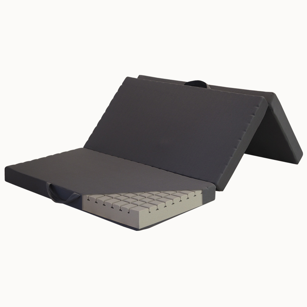 マットレス グレー 三つ折り 10cm 高反発マットレス 高密度ウレタン ベッドアンドマットレス マットレス シングル 高反発 3Dセルウレタン