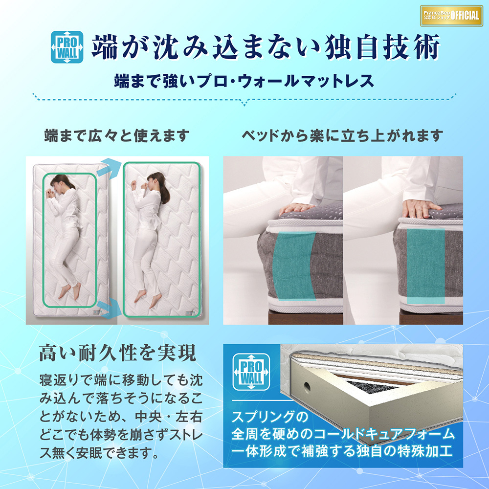 展示アウトレット品 FranceBeD LT-5500マットレス セミダブル 展示アウトレット品 FranceBeD LT-5500マットレス セミダブル