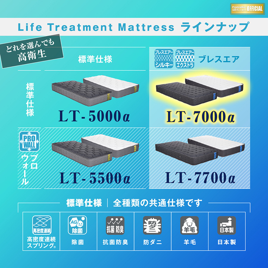 フランスベッド セミダブル LT-7000 α ライフトリートメント