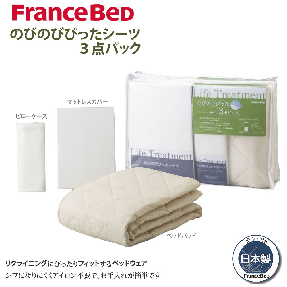 フランスベッド（FRANCEBED） シングル 用品3点セット のびのびぴった