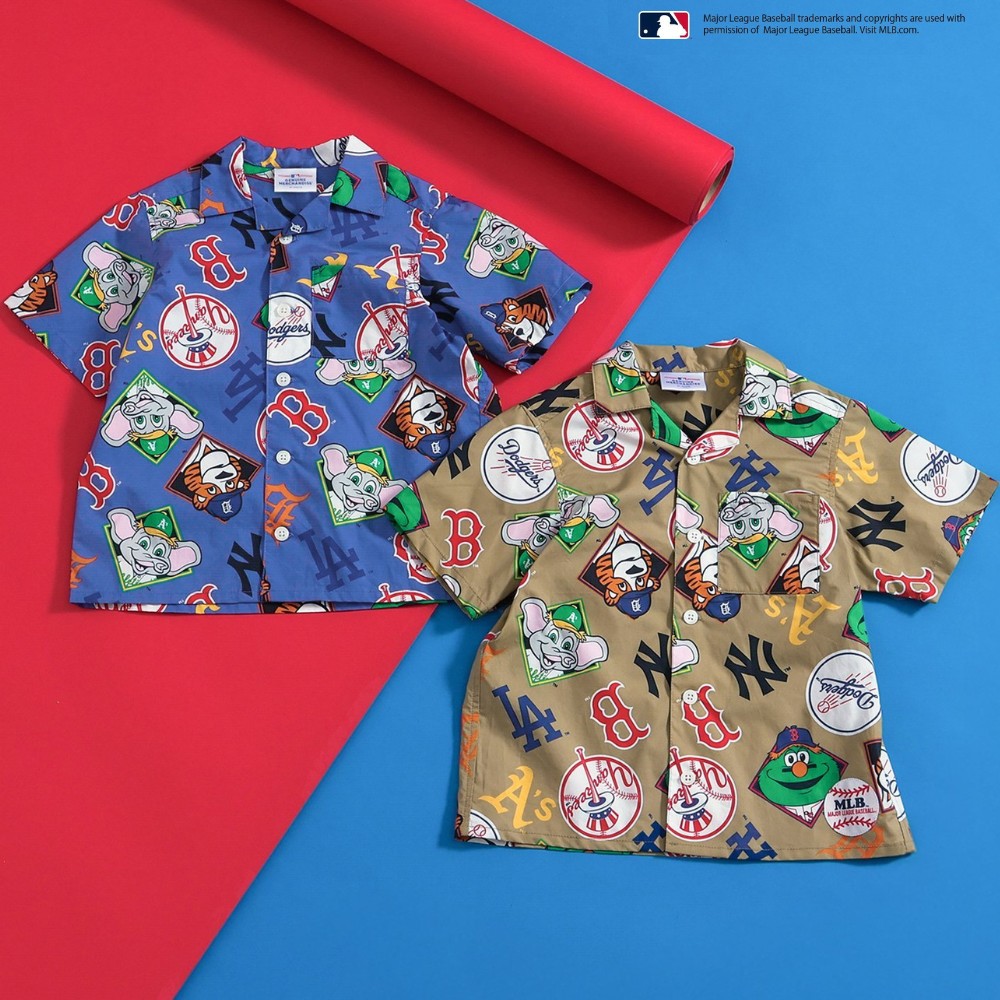 希少!! 80s〜 STARTER MLB エンゼルス 総柄 スタジアムシャツ BREEZE ブリーズ キッズ MLB 総柄シャツ半袖 ヤンキース ドジャース