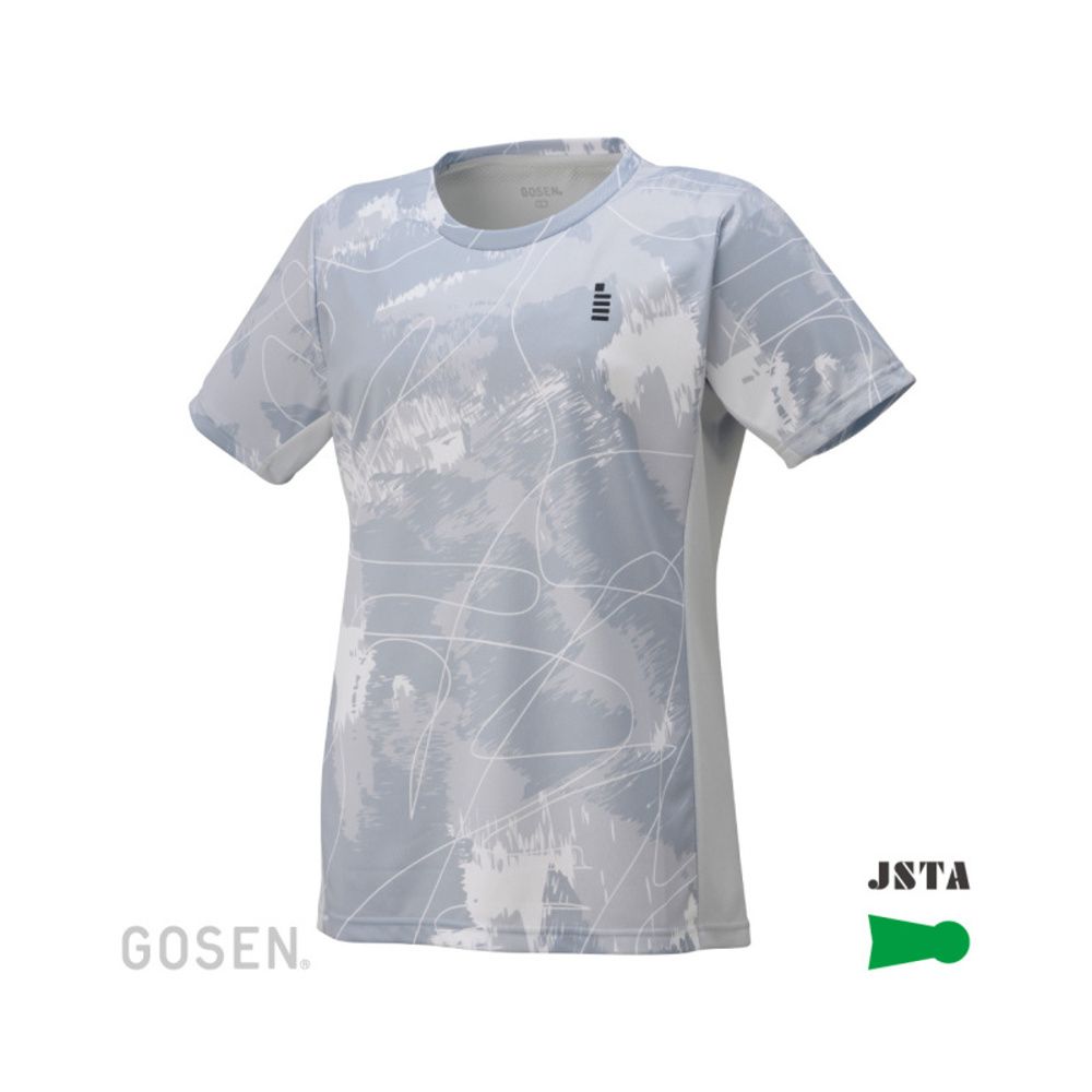 ゴーセン T2555 レディース ゲームシャツ（アイスグレー） サイズ O GOSEN GOSEN（ゴーセン） T2555 レディース ゲームシャツ アイスグレーテニス