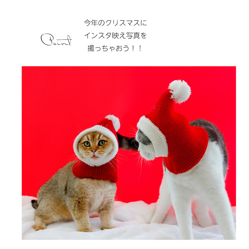 サンタニット帽ペット ペット用 ねこ ネコ 猫 ねこ用 ネコ用 猫