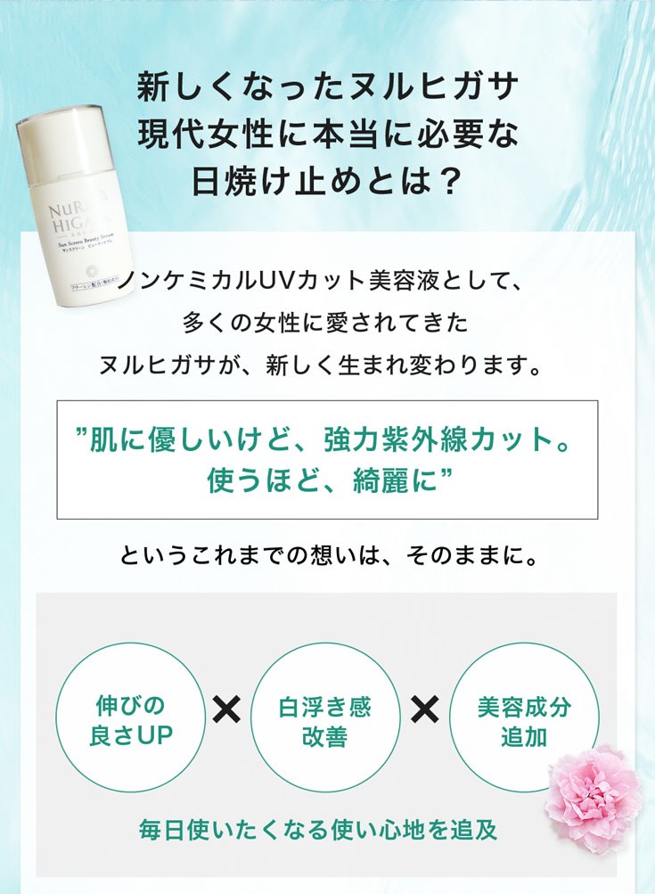 日焼け止め ノンケミカル 敏感肌 美容液UVケア フラーレン ヌルヒガサ