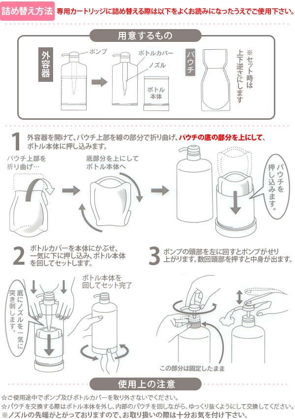 シャンプー の 詰め替え ストア 方法