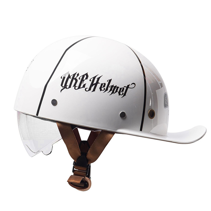 公道対応不可 装飾ヘルメット ハーフヘルメット 半キャップ シールド可動 野球帽 つば付き ユニセックス 男女兼用 軽量 日除け 夏季適用
