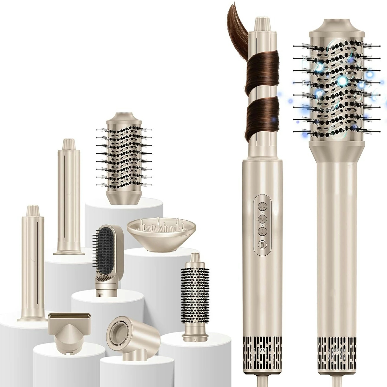 ドライヤー 大風量 【8in1美容セット・ヘアアイロン付】 人気 速乾