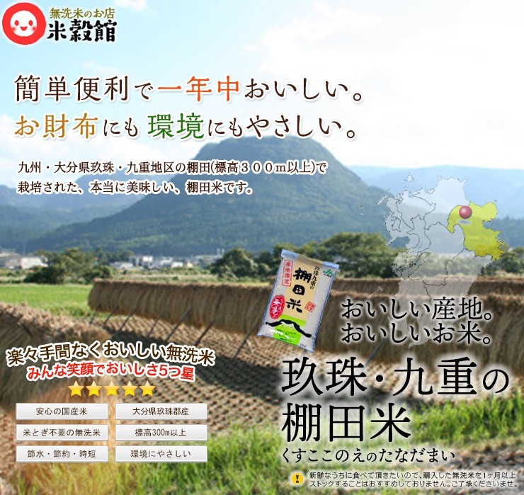 令和7年産 10kg 米 九州 大分県玖珠九重の棚田米 2kg×5個セット 無洗米