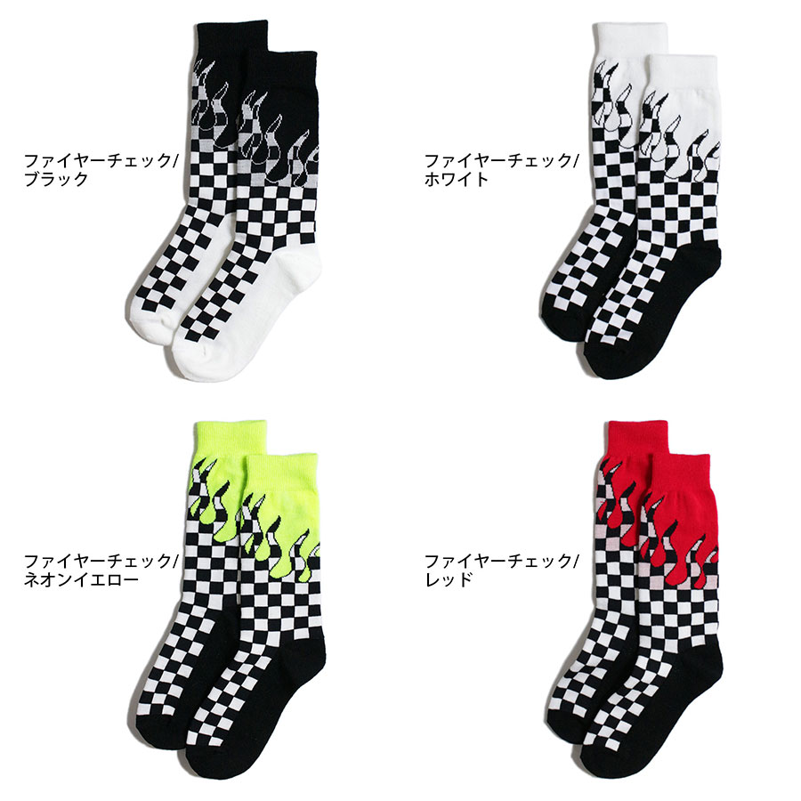 デザイン クルーソックス メンズ ハイソックス 靴下 チェック柄