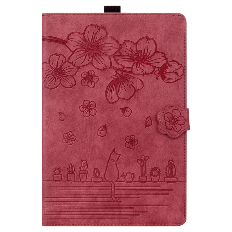 2023年型 Fire HD 10 2023 ケース 花柄 カード収納 桜 猫ちゃん 可愛い Fire HD 10 / HD 10 Plus 2021 カバー ねこ イラスト 柄物 止めベルト付き |  | 03