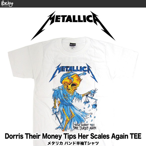 METALLICA メタリカ バンドTシャツ 白 Their Money Tips Her Scales Again BA-0001-WH :  by-ba-0001-wh : Being ヤフーショッピング店 - 通販 - Yahoo!ショッピング