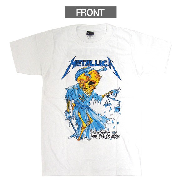 METALLICA メタリカ バンドTシャツ 白 Their Money Tips Her Scales Again BA-0001-WH :  by-ba-0001-wh : Being ヤフーショッピング店 - 通販 - Yahoo!ショッピング