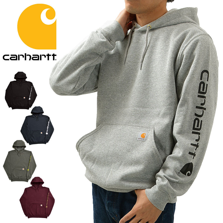 カーハート Carhartt パーカー メンズ 袖ロゴ スリーブロゴ プリント