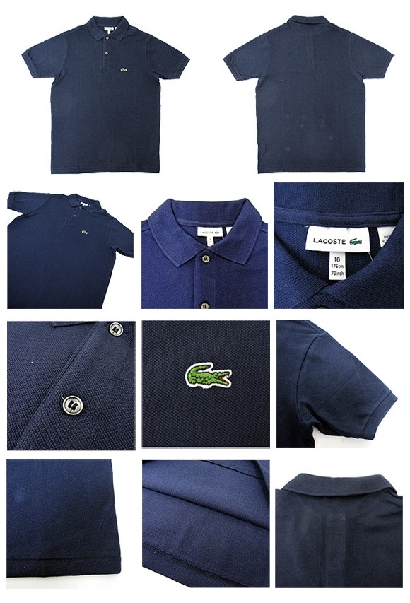 ほぼ新品✨ ラコステ LACOSTE 半袖 ポロシャツ 定番 鹿の子 ブルー M セール】ラコステ LACOSTE ポルカドットミニ鹿の子ポロシャツ