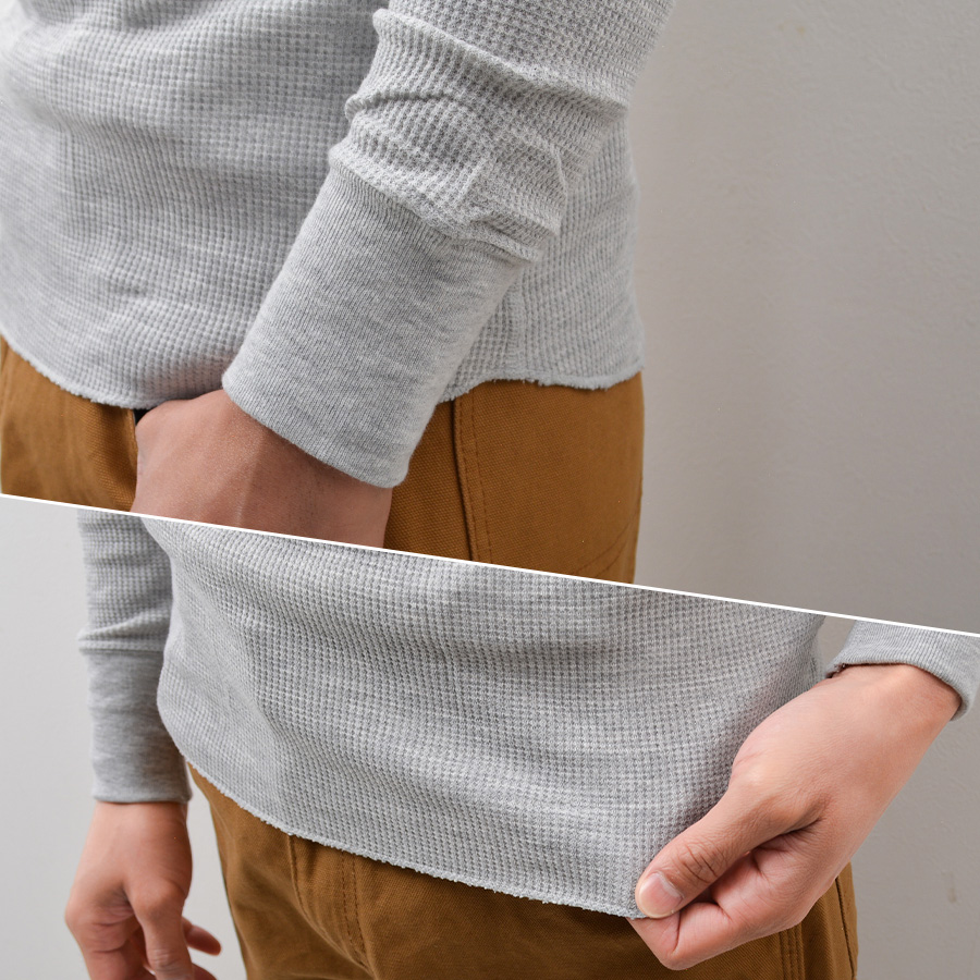 Hanes（ヘインズ） サーマル 長袖 Tシャツ メンズ ロンT ワッフル