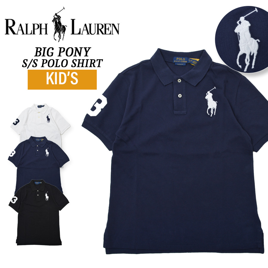 ポロラルフローレン 半袖ポロシャツ ビッグポニー ニューヨーク ブラック M POLO RALPH LAUREN（ポロ・ラルフローレン） 【並行輸入品】【キッズ