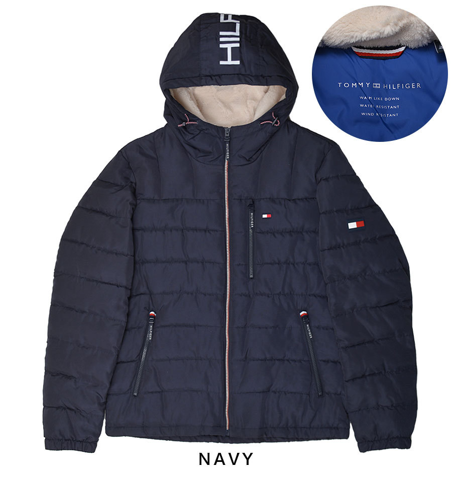 TOMMY HILFIGER トミーヒルフィガー ダウンジャケット メンズ ボア 151AP213 フードロゴ 中綿ジャケット アウター