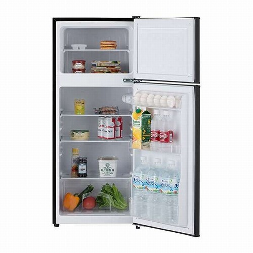 冷蔵庫 小型 2ドア 静音 スリム 省エネ ハイアール 130L 2ドア冷蔵庫（直冷式）ブラック 右開き Haier JR-N130C-K｜beisiadenki｜02