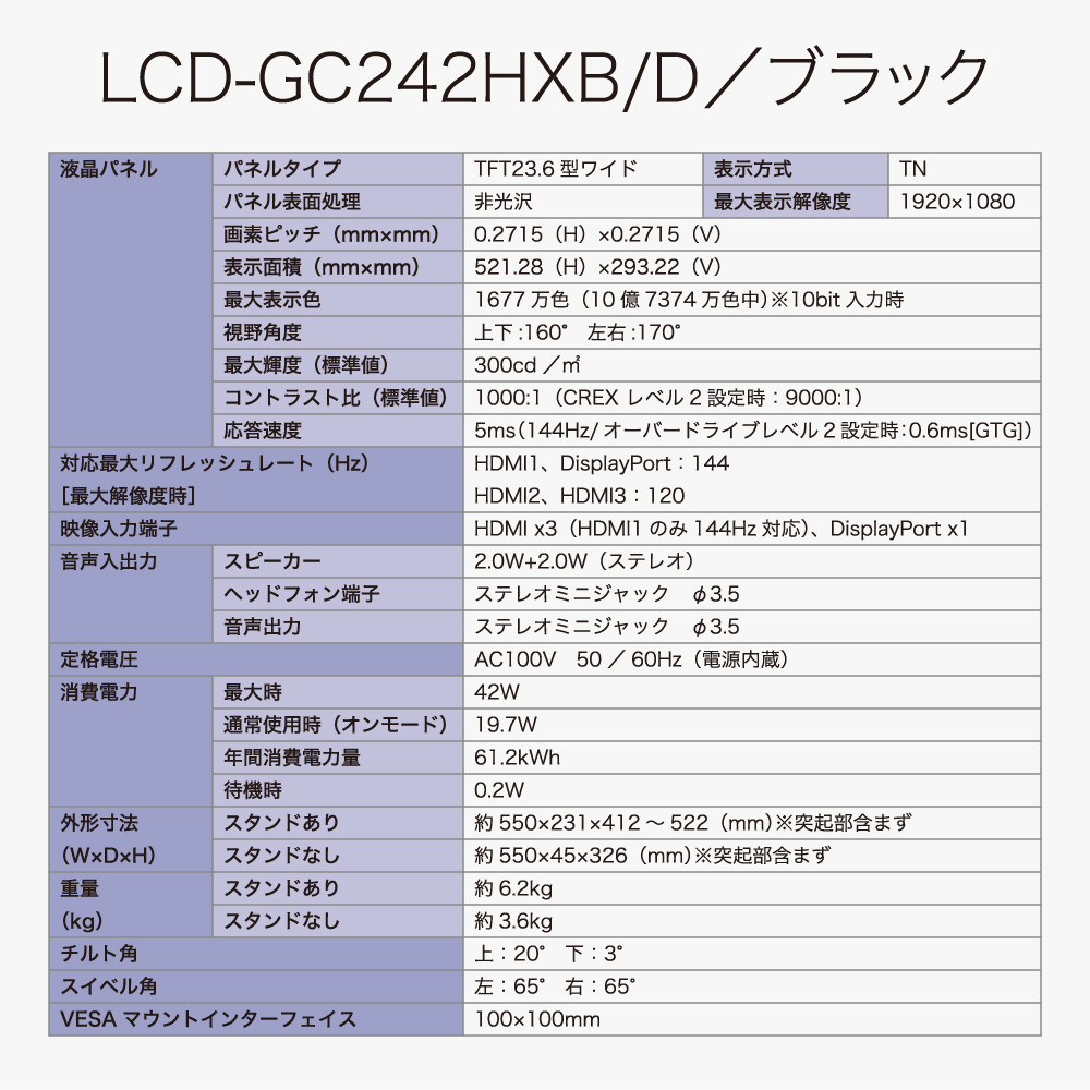 I・O DATA アイオーデータ GigaCrysta 23.6型 ゲーミングモニター LCD